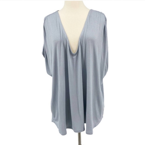 H by bordeaux light blue short sleeve top size 3x nwt Nordstrom rack - Picture 2 of 9